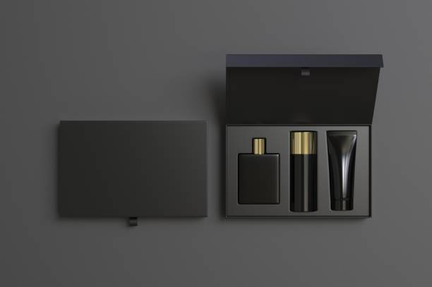 istock Blank cosmetic gift set box for branding, 3d render illustration. 1200530773