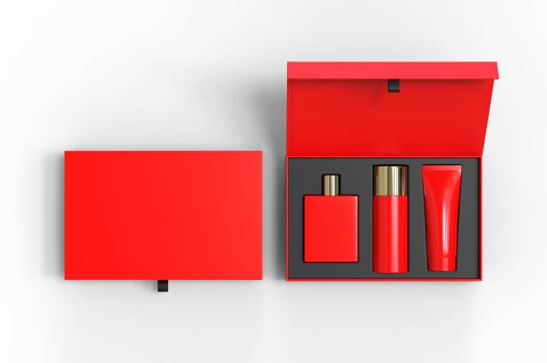 istock Blank cosmetic gift set box for branding, 3d render illustration. 1200530785
