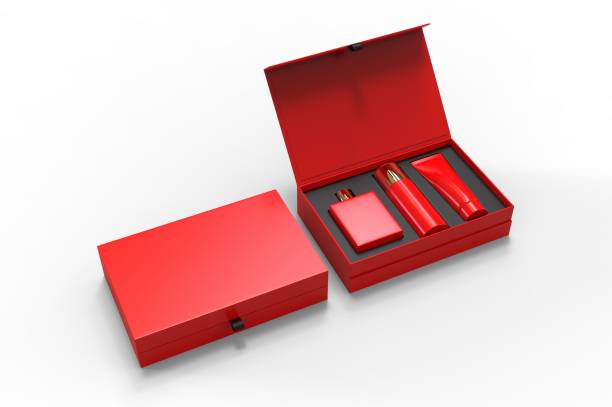 istock Blank cosmetic gift set box for branding, 3d render illustration. 1200530792