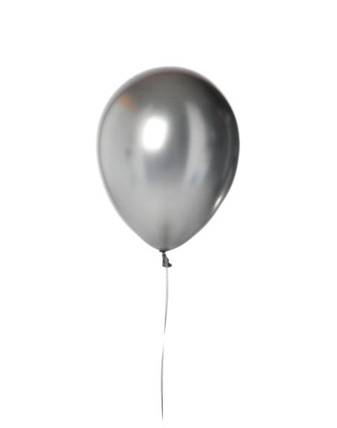 istock Big helium inflatable latex clear silver balloon for decorations on birthday wedding corporative party isolated on white 1200535673