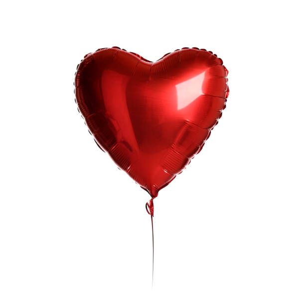 istock Single red heart balloon object for birthday party or valentines day isolated on a white 1200537236