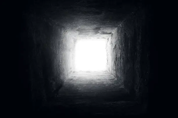 Looking at the light from inside a pit.