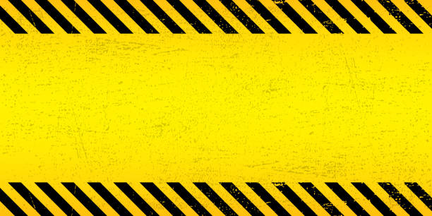 czarny prostokąt na żółtym tle. pusty znak ostrzegawczy. tło ostrzegawcze. szablonu. ilustracja wektorowa eps10. - safety yellow road striped stock illustrations