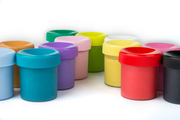 istock School  paint in the plastic containers on a white background 1200541816