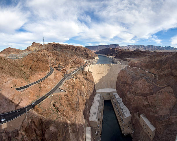 Hoover Dam panorama stock photo