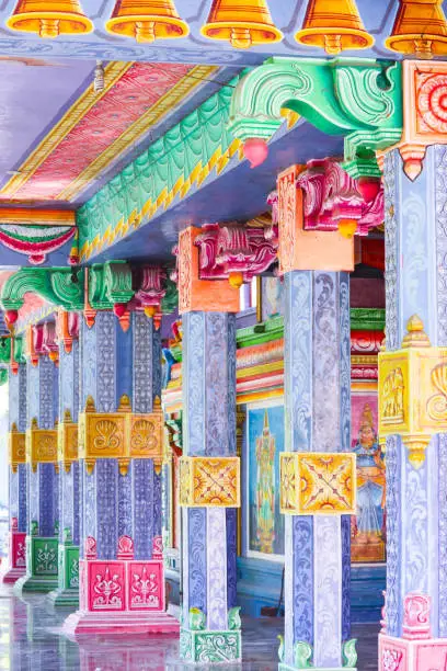 Artwork On Pillars Of Hindu Temple In South India Chennai On OMR