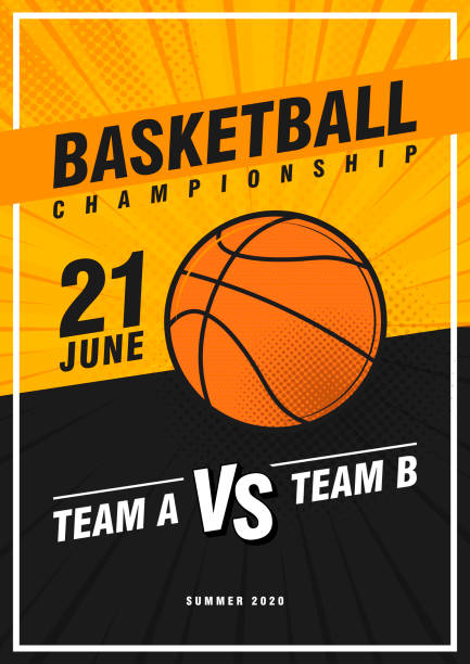 basketbol turnuvası, modern spor posterleri tasarımı. vektör illüstrasyon. - basketball stock illustrations