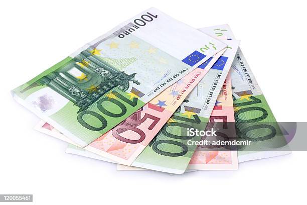 One Hundred And Fifty Euro Banknotes Isolated With Clipping Path Stock Photo - Download Image Now