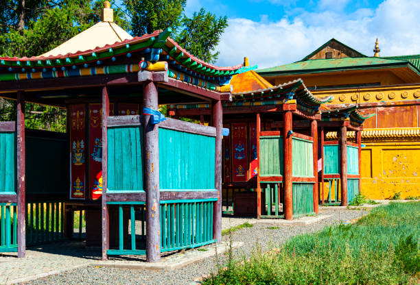 Ulan Bator, Mongolia - August 24, 2016: View of the Gandantegchinlen Monastery, the center of Mongolian Buddhism and one of the main Buddhist centers in Asia