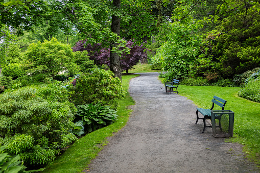 A gravel path running through the Halifax Public Gardens in Halifax, Nova Scotia, Canada