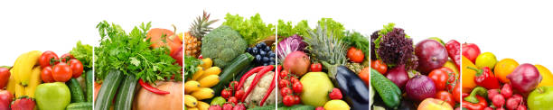 istock Useful fruits and vegetables divided vertical lines 1200560637