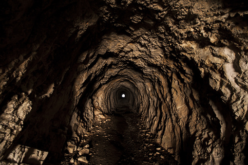 An ingerior view of a man made cave relaized by the italian military force during WWI along the 