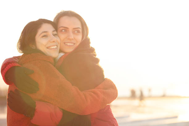 Woman, Women Only, Smile, Embrace, Laugh, Friend