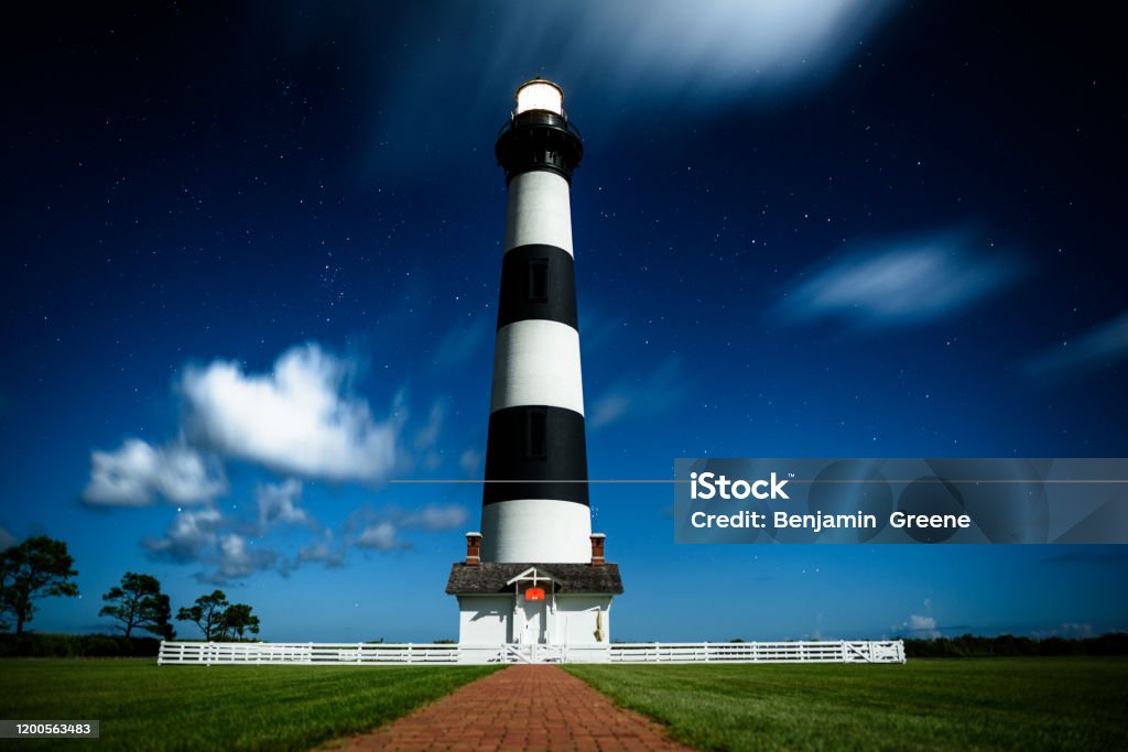Bodie Island Lighthouse Astrophotography Stock Photo - Download Image