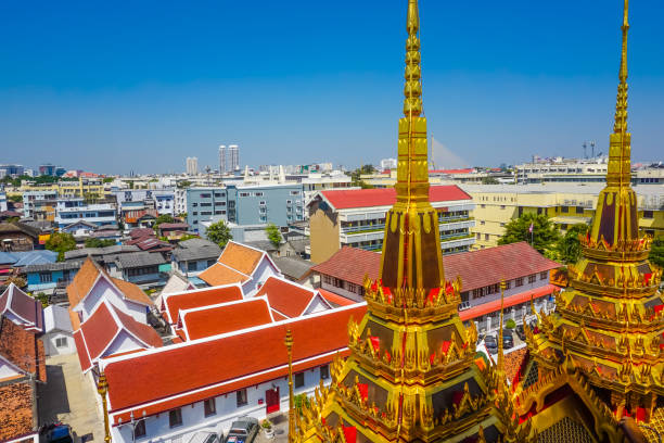 istock Beautiful Buddhist Stupas in Bangkok, Thailand 1200563977