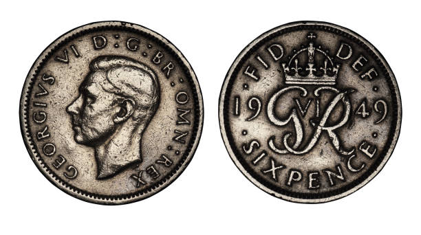 English six pence coin from 1949