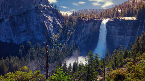 istock Nevada Falls waterfall of the Merced river, 181 m. high, below the Liberty Cap dome, Yosemite National Park, Sierra Nevada mountains, California 1200572004