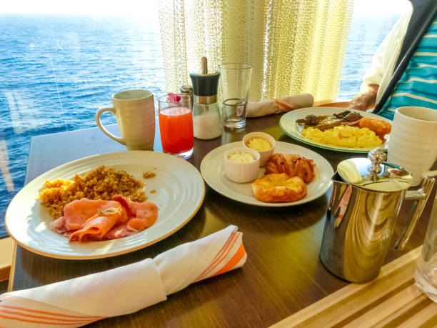 istock Dining Room Buffet aboard the luxury abstract cruise ship 1200573090