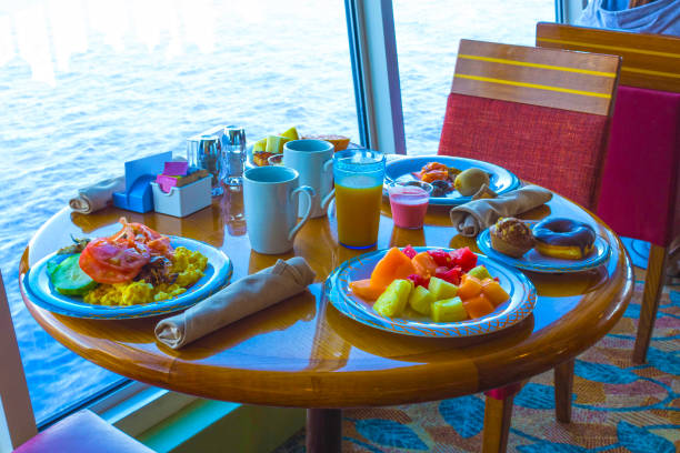 istock Dining Room Buffet aboard the luxury abstract cruise ship 1200573603