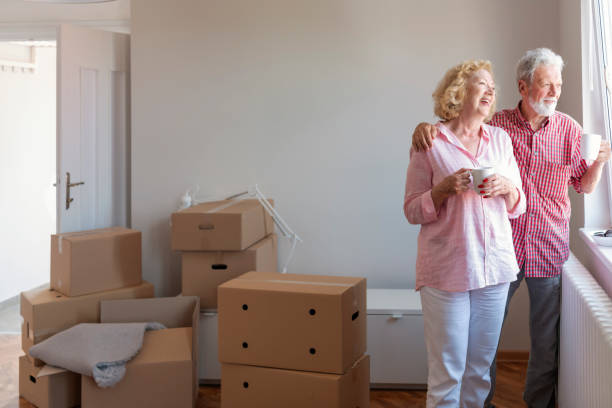 istock Senior couple in new home 1200577479