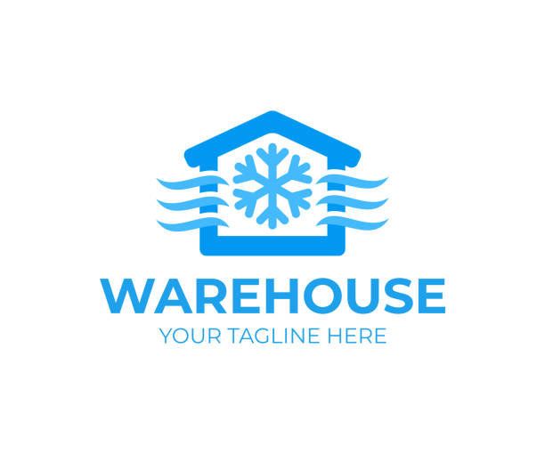 Freezing cold room warehouse refrigerated and cold storage, design. Refrigerated warehouse for food and automated cold room warehouse, vector design and illustration Freezing cold room warehouse refrigerated and cold storage, design. Refrigerated warehouse for food and automated cold room warehouse, vector design and illustration mark goodson screening room stock illustrations