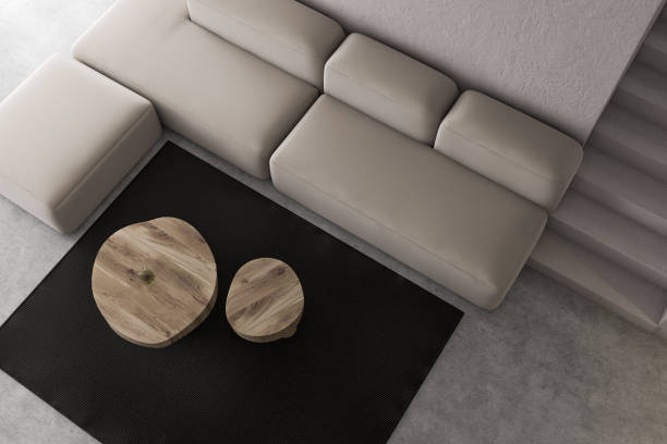 istock Top view of loft living room with sofa and tables 1200580666