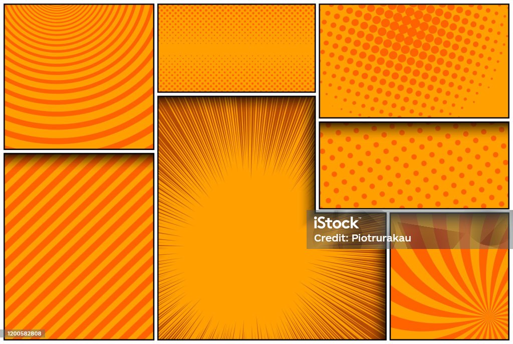 Orange Comic Design Comic Orange Frames Composition Stock Illustration - Download Image Now ...