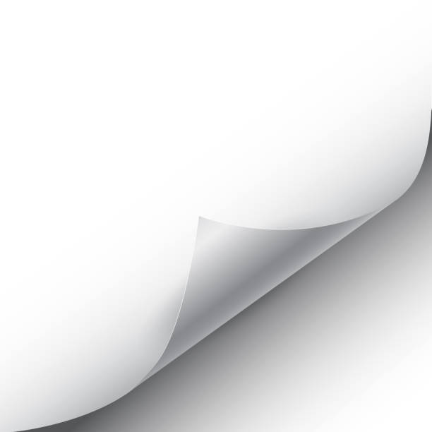 istock Blank page with curled corner and shadow, page curl with shadow on blank sheet of paper, corner of sheet of paper – vector 1200584685
