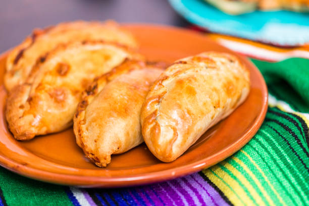 istock Homemade large empanadas with different staffings. 1200591617