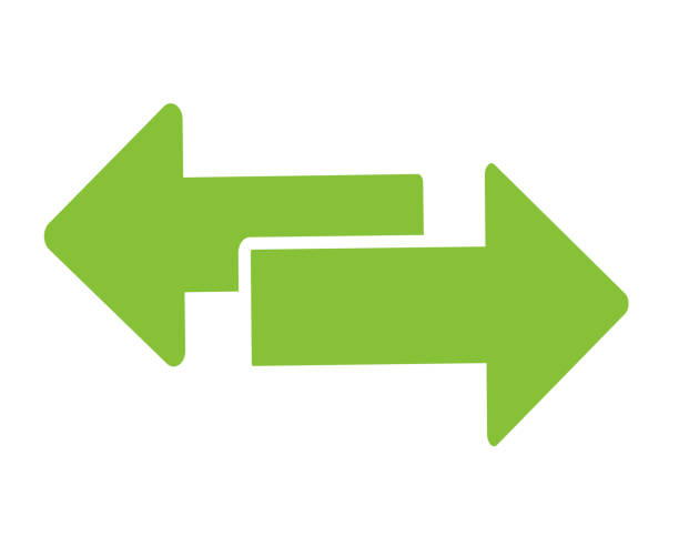 exchange-pfeil-transfer-symbol, logo. vektor ist auf weißem hintergrund - vector interface icons arrow sign two objects stock-grafiken, -clipart, -cartoons und -symbole