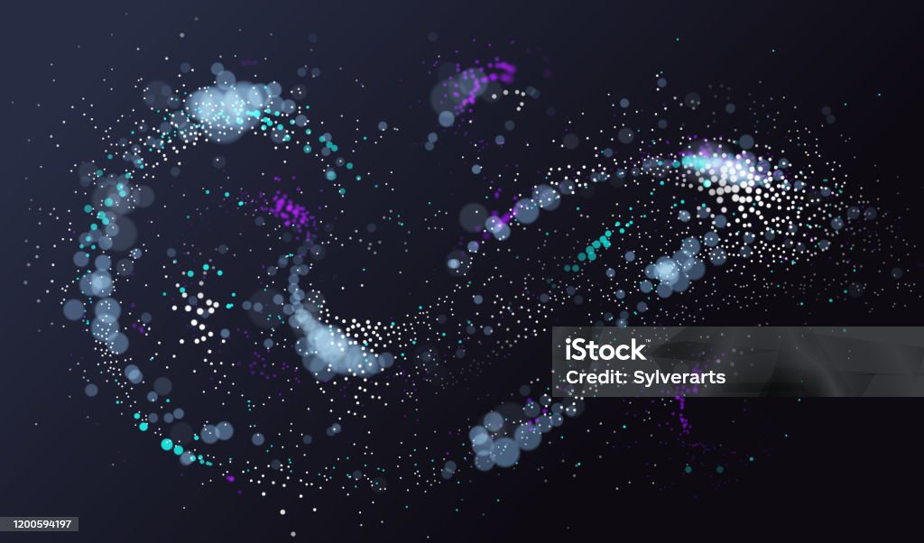 Particle Flow Array Colorful Vector Abstract Background Life Forms Bio ...