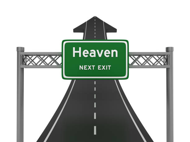 istock Road Arrow with HEAVEN Highway Sign - 3D Rendering 1200597246