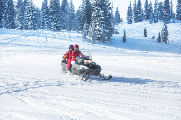 istock Driving snowmobile in Colorado, USA 1200609676