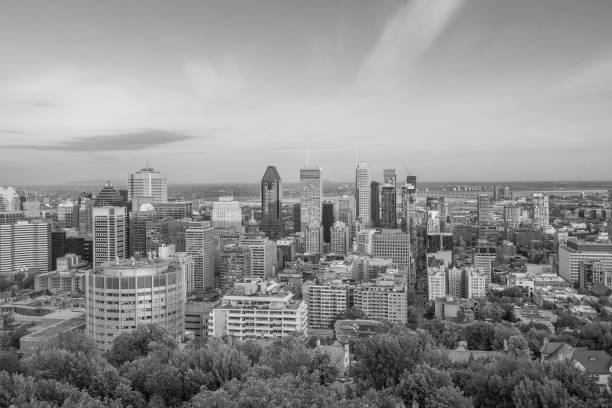 istock Montreal from top view at sunset in Canada 1200610149