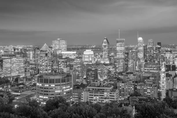 istock Montreal from top view at sunset in Canada 1200610151