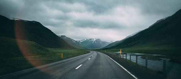 istock Shot of an empty road in Iceland 1200610973