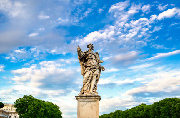 istock Statues on St. Angelo Bridge in Rome, Italy 1200619834