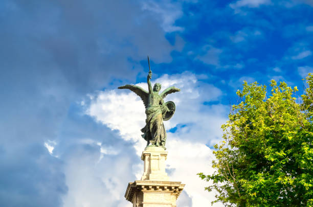 istock Statues on St. Angelo Bridge in Rome, Italy 1200619889