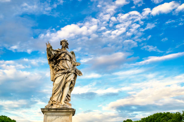 istock Statues on St. Angelo Bridge in Rome, Italy 1200619902