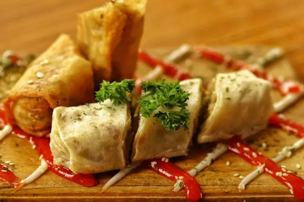 Lumpia or lunpia is a culinary dish. The result of a cross-cultural mix of Chinese and Javanese containing bamboo shoots, eggs, chicken meat or shrimp is always a favorite of Semarang city culinary