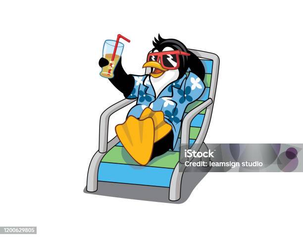 Penguin Cartoon Vector Stock Illustration - Download Image Now - Penguin,  Chair, Characters - iStock