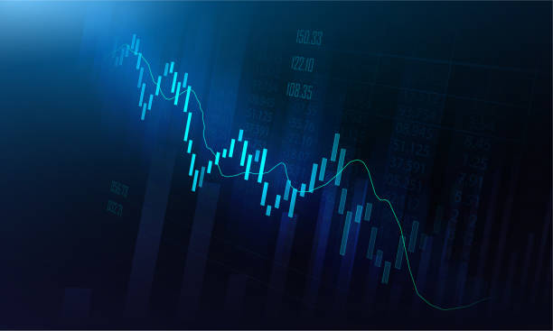 ilustrações de stock, clip art, desenhos animados e ícones de stock market or forex trading graph - financial occupation graph chart blue