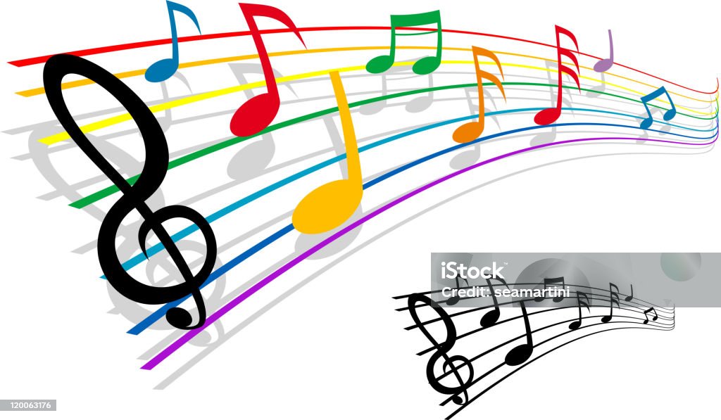 Astratto di musical note di sfondo - arte vettoriale royalty-free di Pentagramma