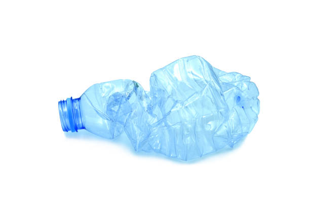 istock Blue plastic bottle on the White Blackground Concept of not using plastic 1200632824