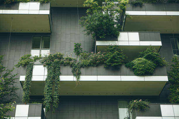 istock Trees grow on the balconies 1200634776