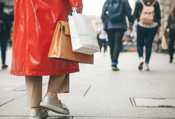 istock A woman with a bag after shopping 1200634923