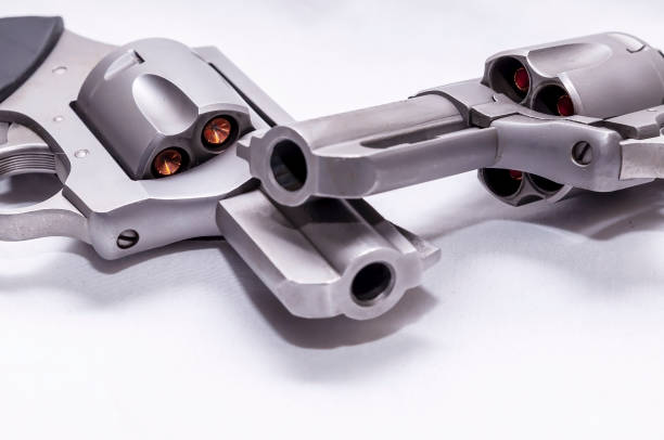 istock Two revolvers, a 357 magnum and a 44spl loaded with hollow point bullets 1200638448