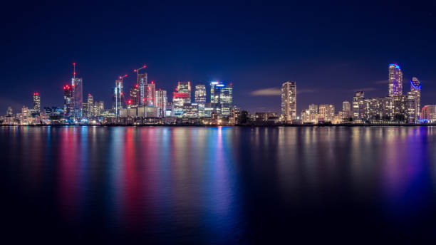 istock Canary Wharf Business District Skyline at Night 1200639026