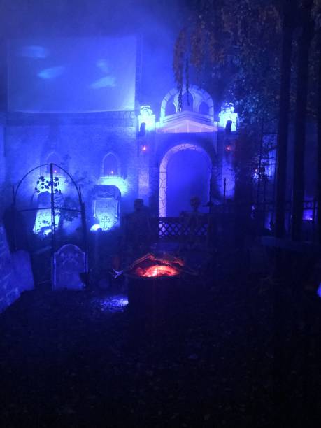 istock Residential Haunted House at halloween 1200642651