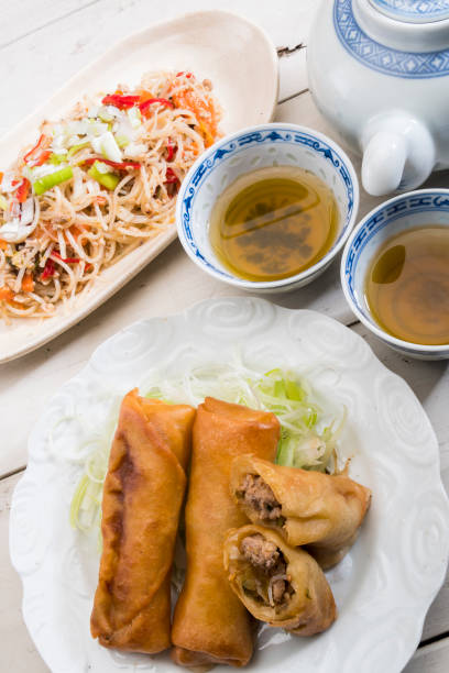istock Spring rolls and Chinese vermicelli salad 1200642685